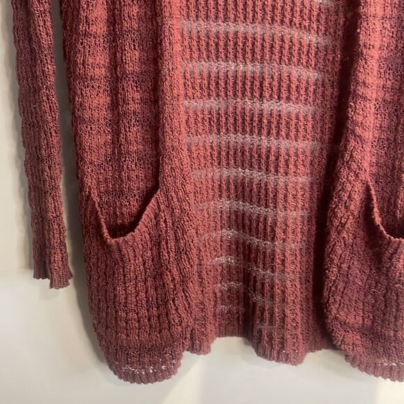 Burgundy Brink Loose knit Sweater Duster - Picture 4 of 13